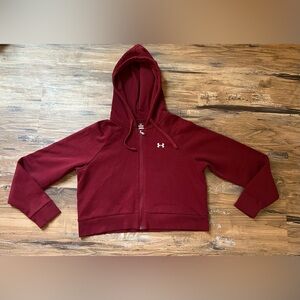 Women's Under Armour Rival Fleece Crop Full-Zip Hoodie, Size Medium